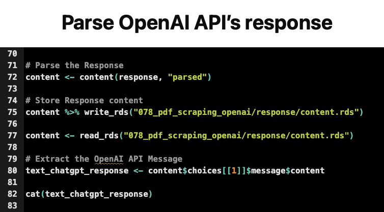 Parse OpenAI API Resposne