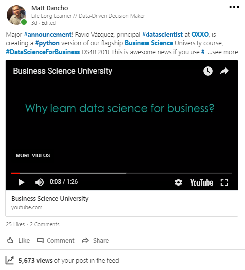 Business Science On LinkedIn