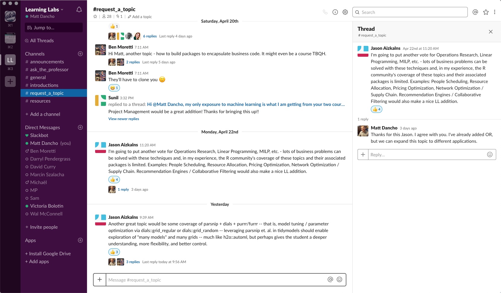 Community-Driven Slack Channel