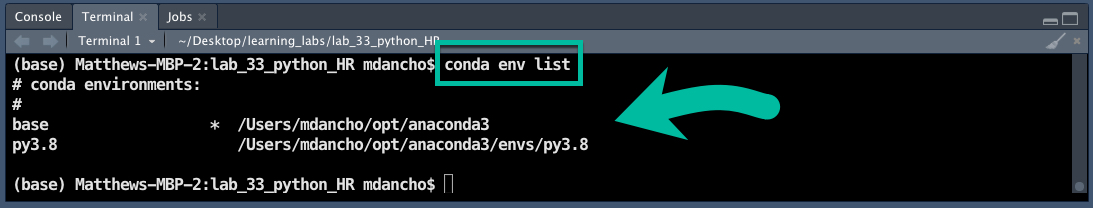 Conda List Terminal