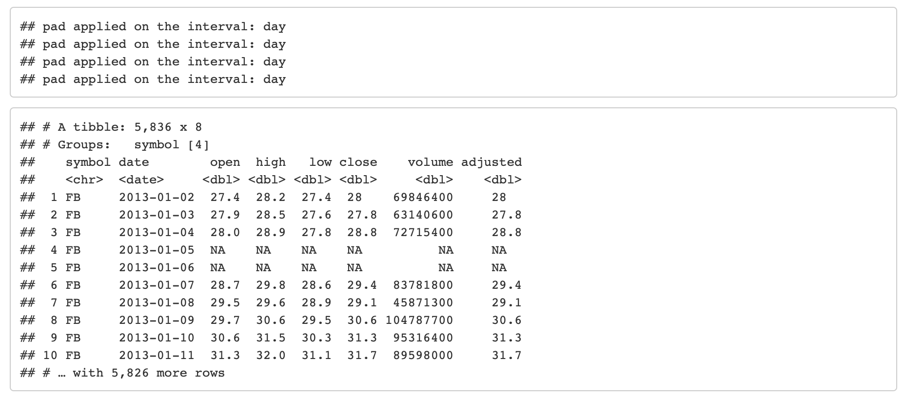 padding data