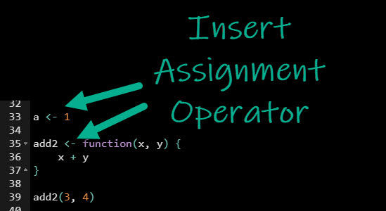 rstudio assignment operator shortcut