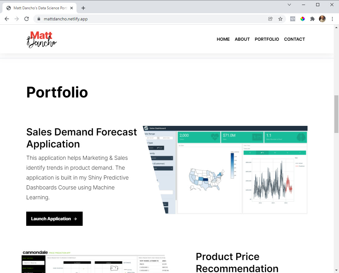 Data Science Portfolio Template - Website