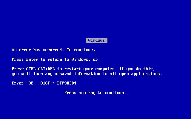 Blue Screen Of Death