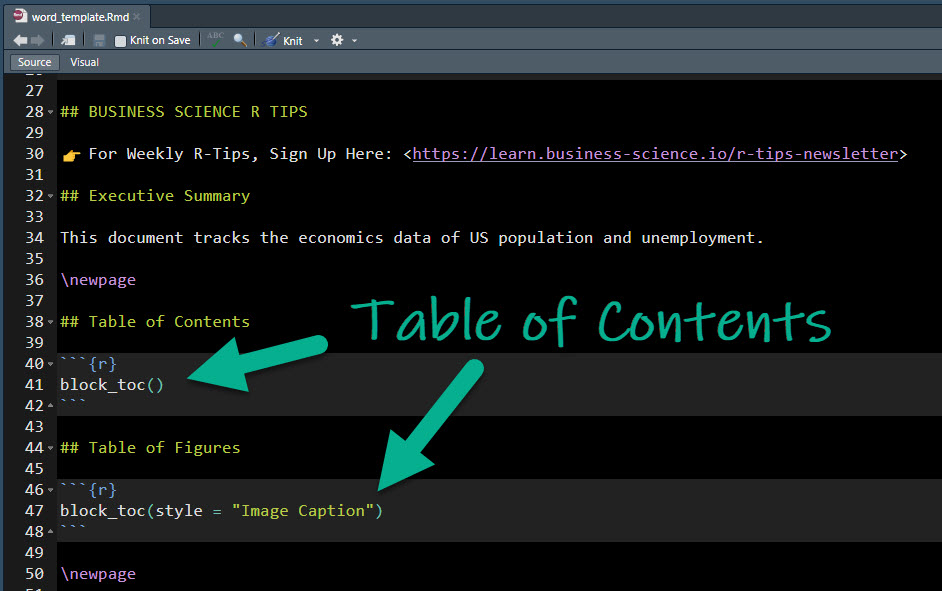 Table of Contents Officedown