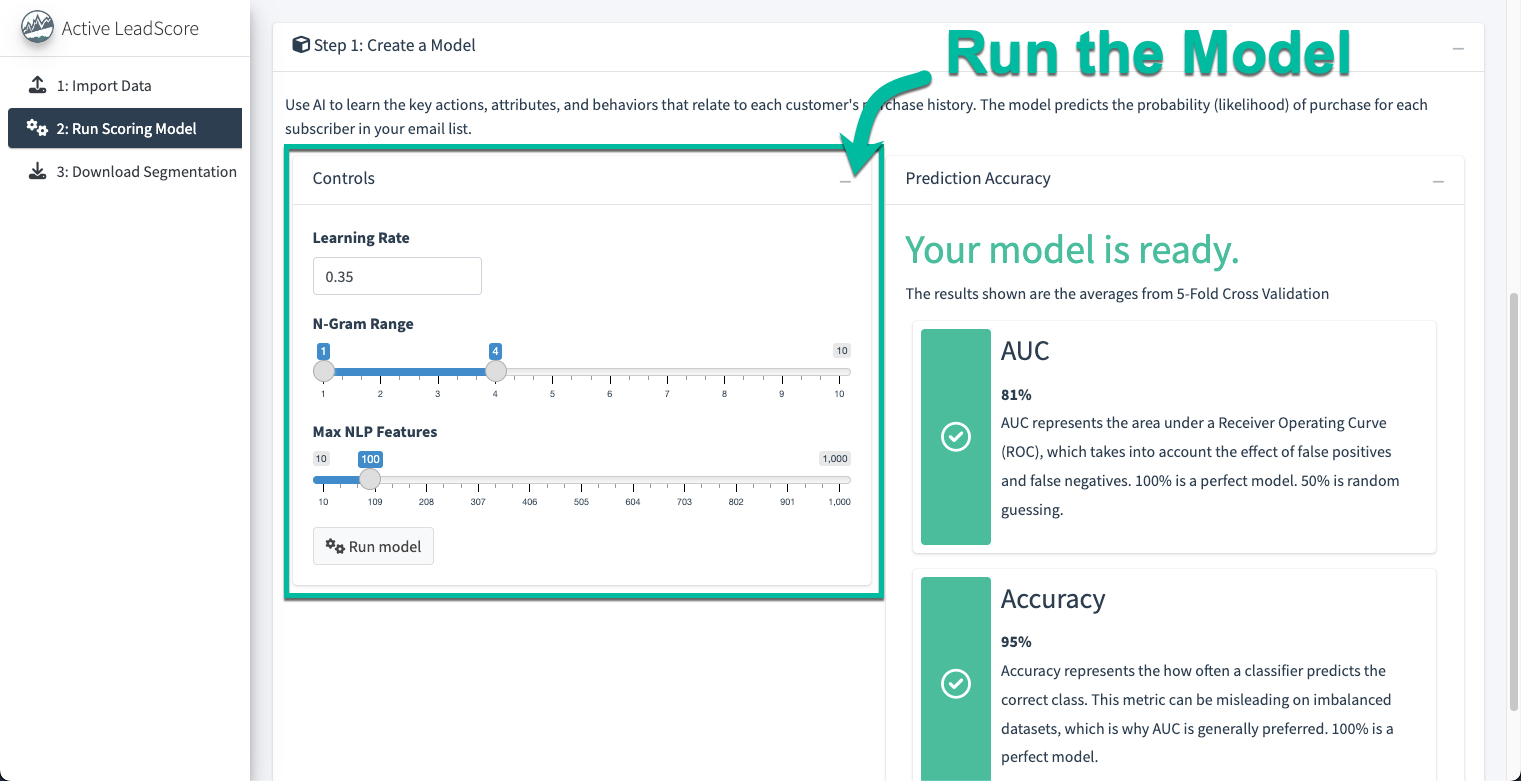 Fig. 7: Run the Lead Scoring Model