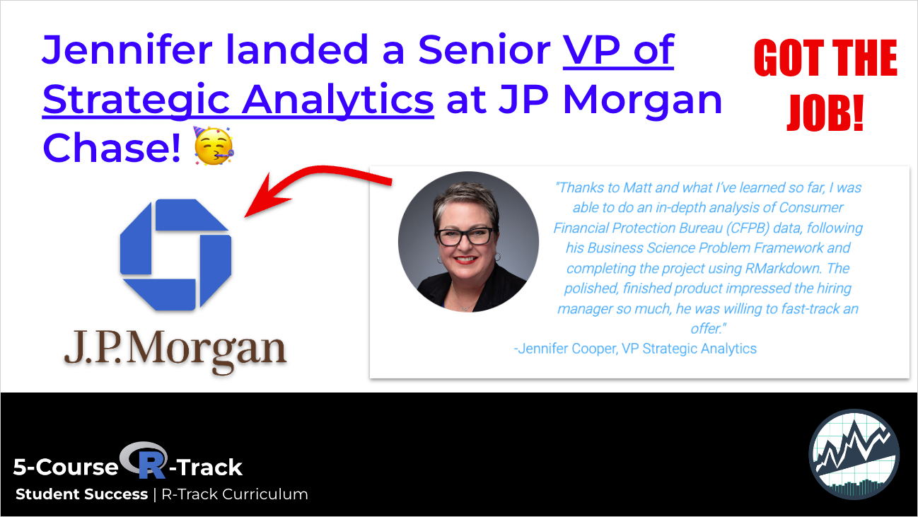 Jennifer landed a Senior VP Role at JP Morgan Chase!