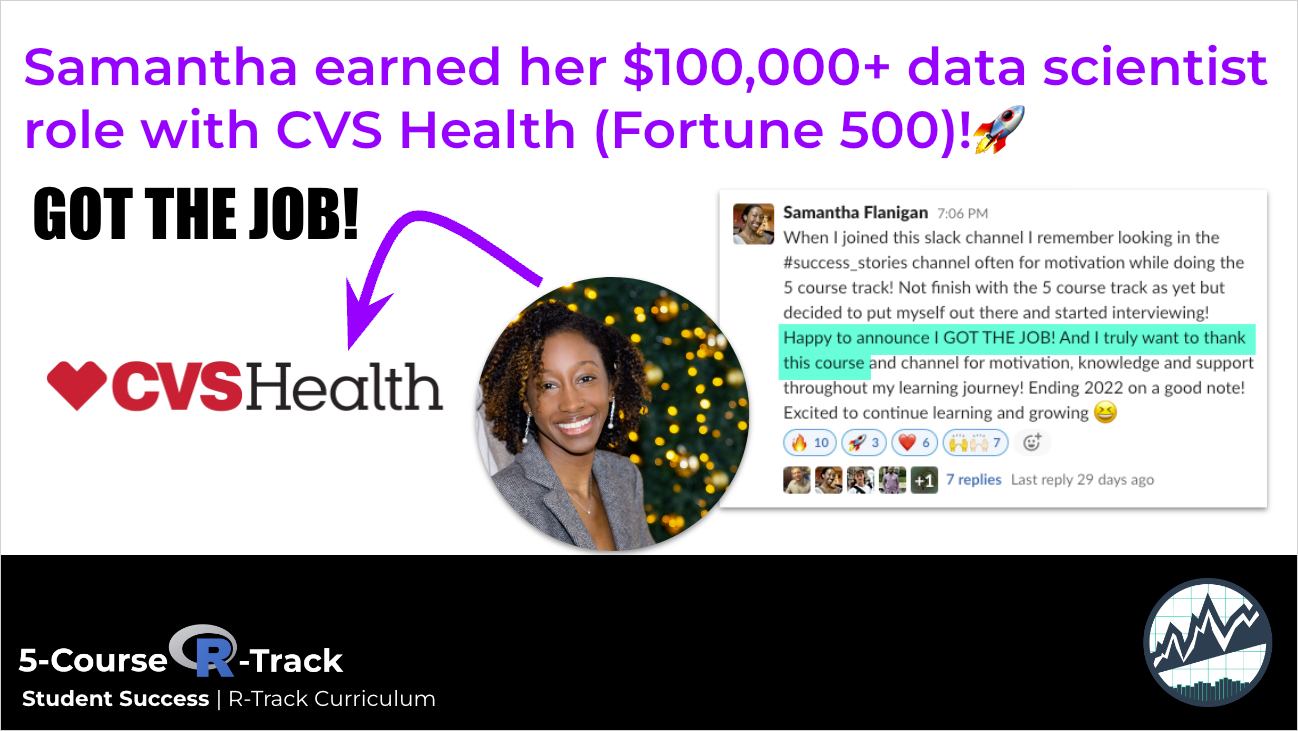 Samantha earned her $100,000+ job at CVS Health